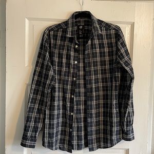 H&M Men’s S Plaid Dress Shirt Slim Fit
